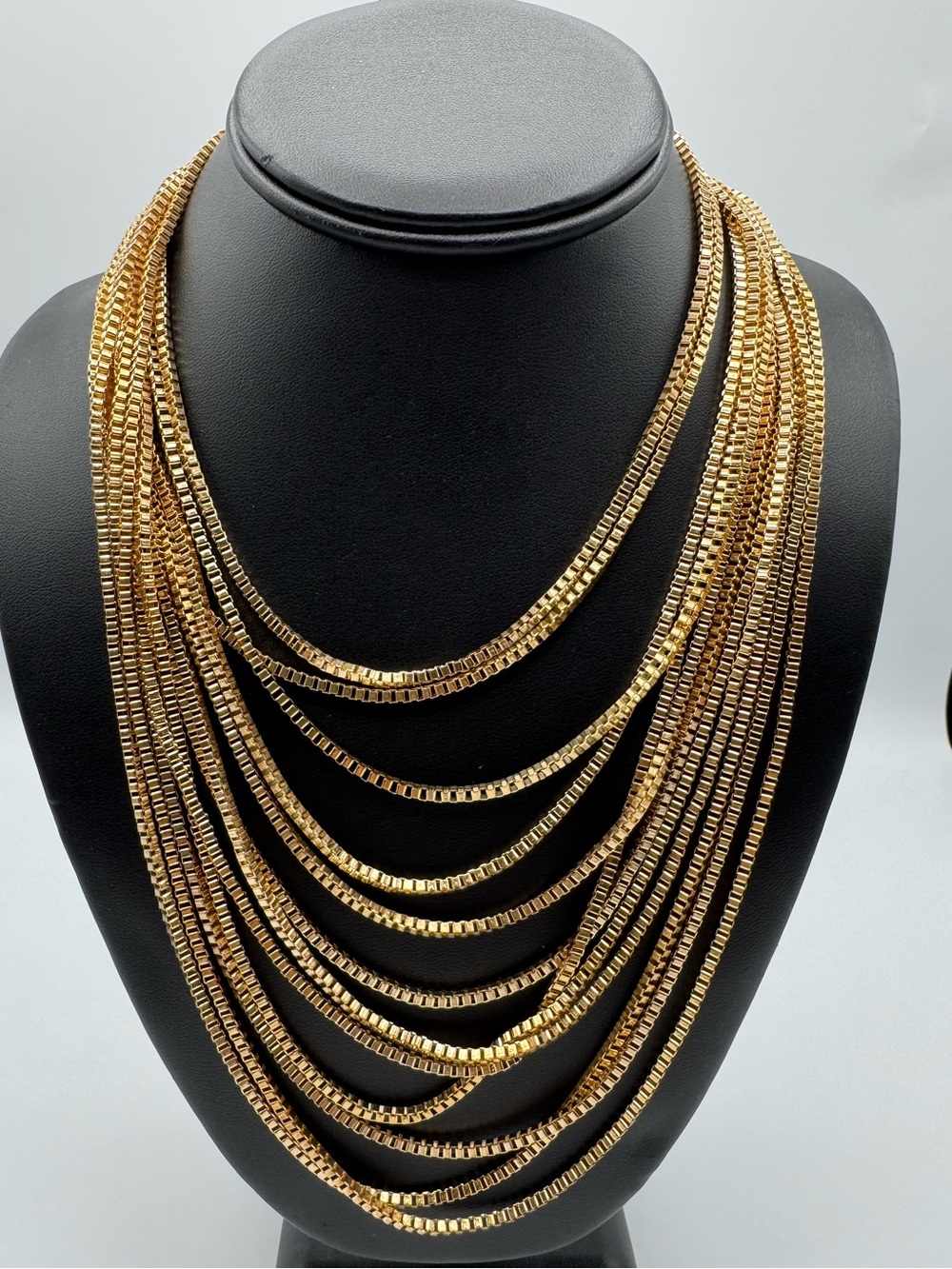 Gold Multi-Chain Layered Necklace - Picture 7 of 9